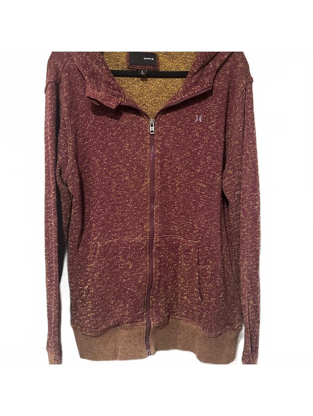 Hurley Burgundy and Mustard Speckled Hoodie